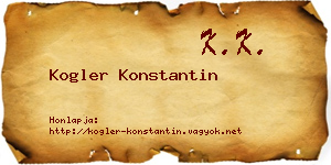 Kogler Konstantin névjegykártya